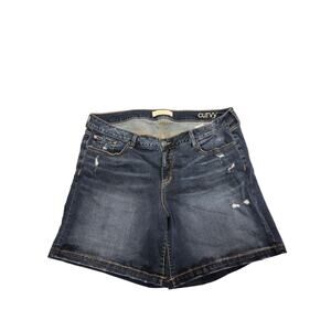 Sz 24W SLINK JEANS Women's Curvy Denim Distressed 8.5" Shorts